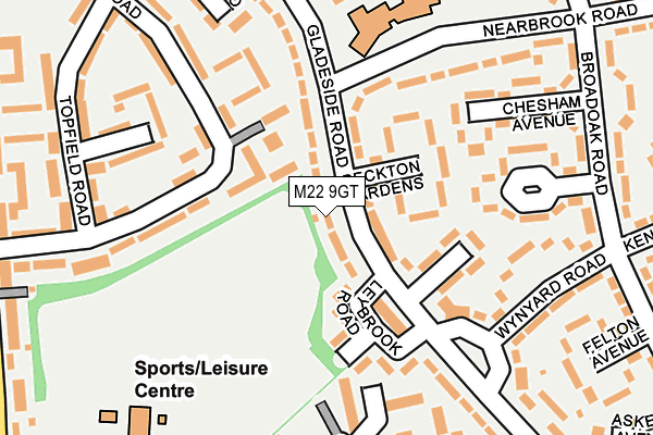 M22 9GT map - OS OpenMap – Local (Ordnance Survey)