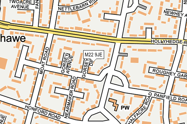 M22 9JE map - OS OpenMap – Local (Ordnance Survey)
