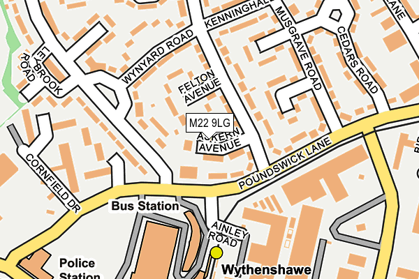 M22 9LG map - OS OpenMap – Local (Ordnance Survey)