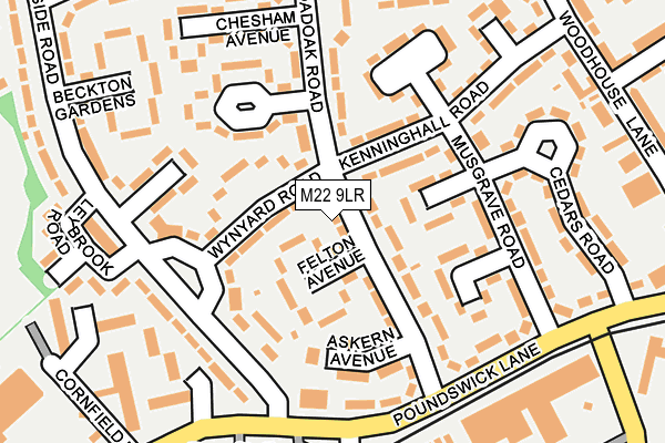 M22 9LR map - OS OpenMap – Local (Ordnance Survey)
