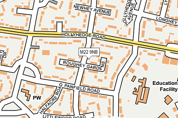 M22 9NB map - OS OpenMap – Local (Ordnance Survey)