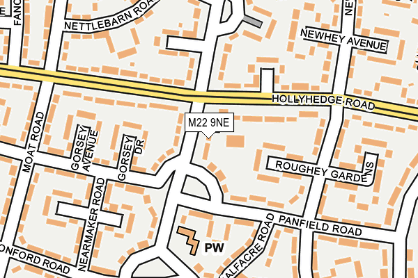 M22 9NE map - OS OpenMap – Local (Ordnance Survey)