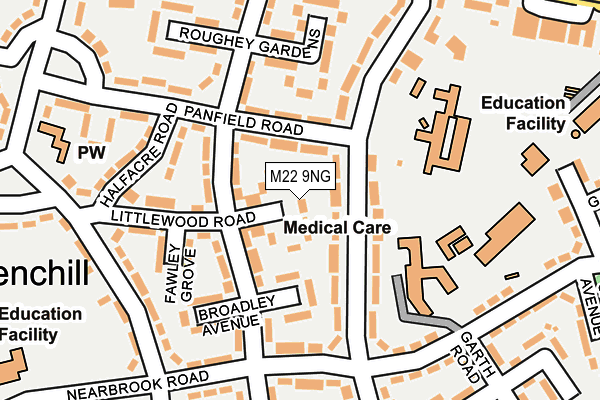 M22 9NG map - OS OpenMap – Local (Ordnance Survey)