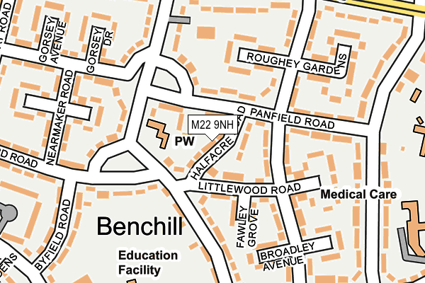 M22 9NH map - OS OpenMap – Local (Ordnance Survey)