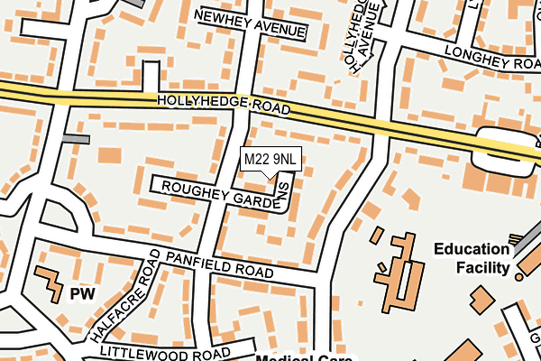 M22 9NL map - OS OpenMap – Local (Ordnance Survey)