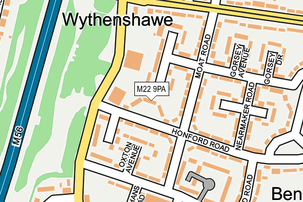 M22 9PA map - OS OpenMap – Local (Ordnance Survey)