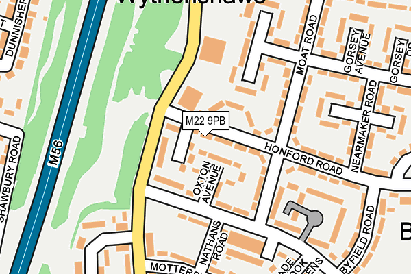 M22 9PB map - OS OpenMap – Local (Ordnance Survey)