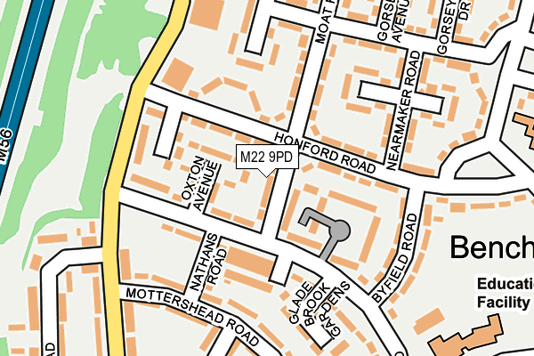 M22 9PD map - OS OpenMap – Local (Ordnance Survey)