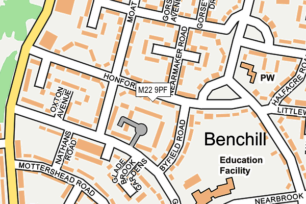 M22 9PF map - OS OpenMap – Local (Ordnance Survey)