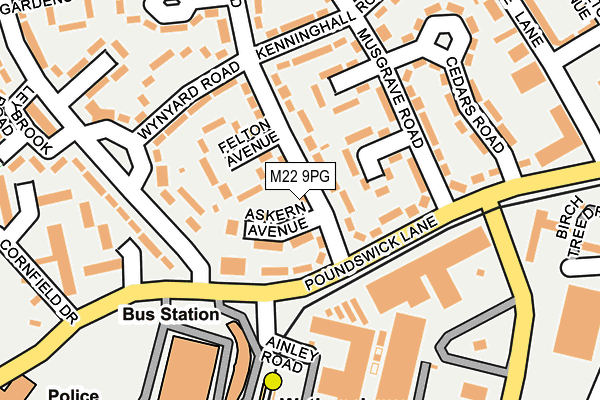 M22 9PG map - OS OpenMap – Local (Ordnance Survey)