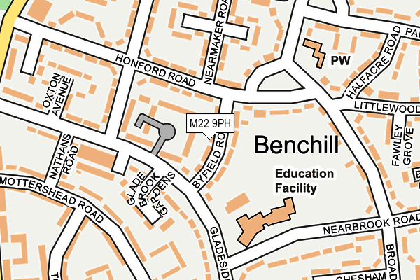 M22 9PH map - OS OpenMap – Local (Ordnance Survey)