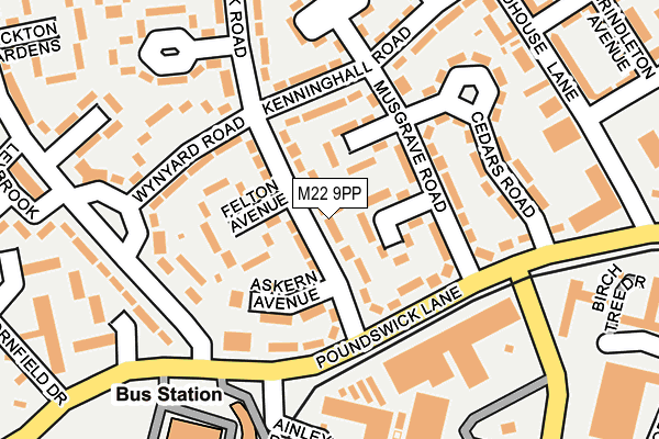 M22 9PP map - OS OpenMap – Local (Ordnance Survey)