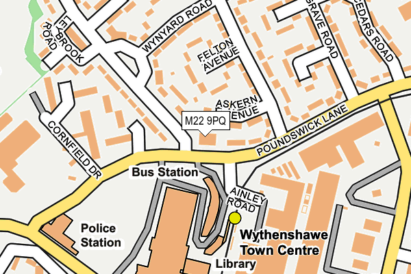 M22 9PQ map - OS OpenMap – Local (Ordnance Survey)