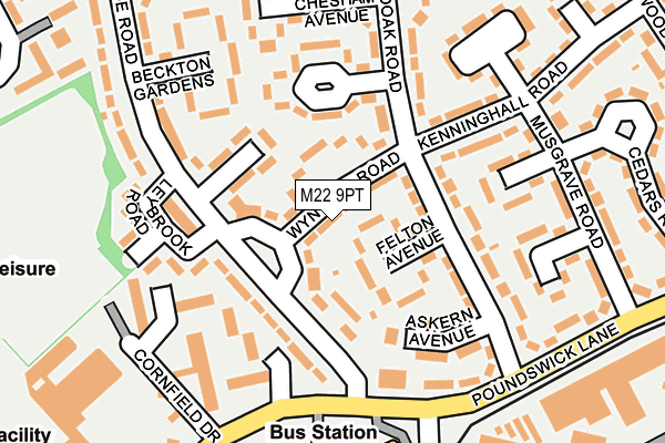 M22 9PT map - OS OpenMap – Local (Ordnance Survey)