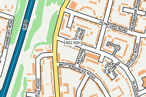 M22 9QH map - OS OpenMap – Local (Ordnance Survey)