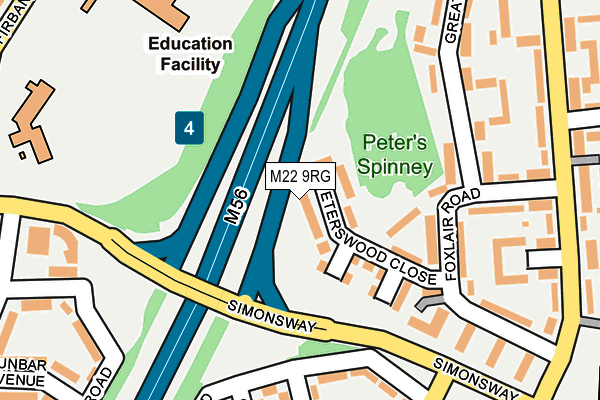 M22 9RG map - OS OpenMap – Local (Ordnance Survey)