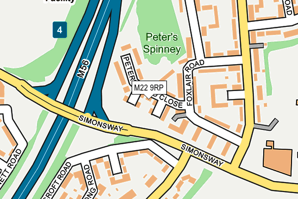 M22 9RP map - OS OpenMap – Local (Ordnance Survey)