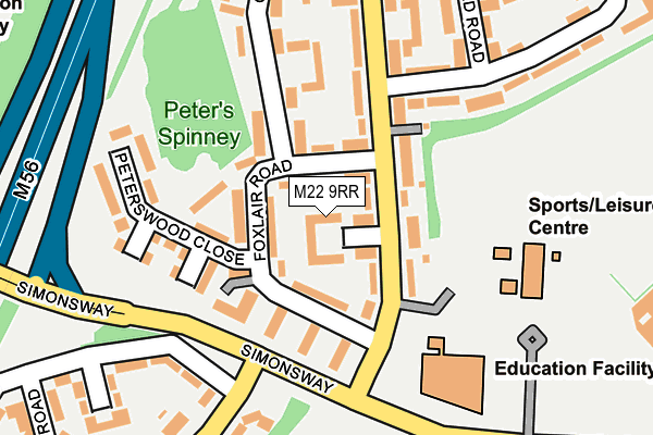 M22 9RR map - OS OpenMap – Local (Ordnance Survey)