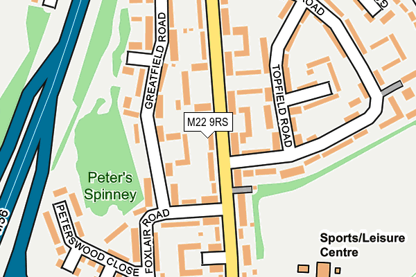 M22 9RS map - OS OpenMap – Local (Ordnance Survey)