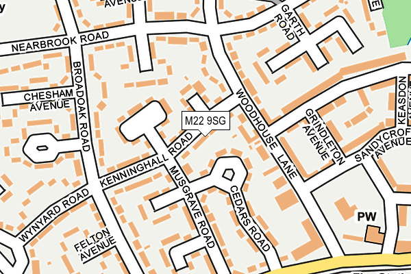 M22 9SG map - OS OpenMap – Local (Ordnance Survey)