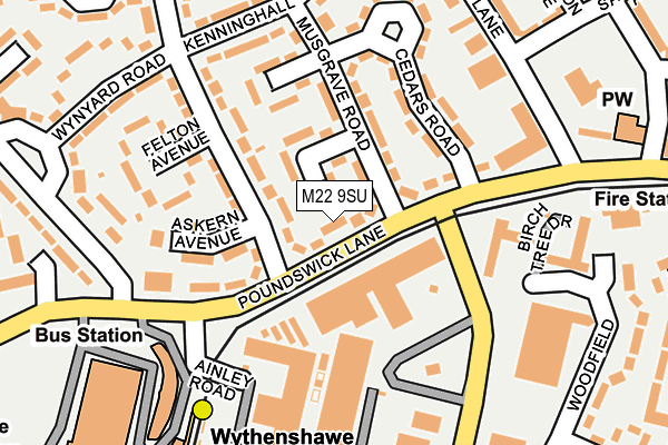 M22 9SU map - OS OpenMap – Local (Ordnance Survey)