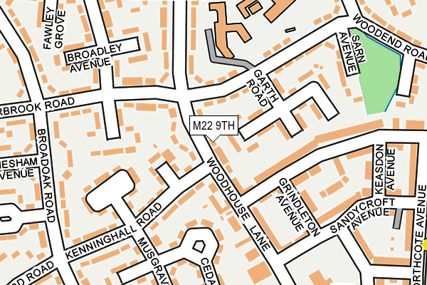 M22 9TH map - OS OpenMap – Local (Ordnance Survey)