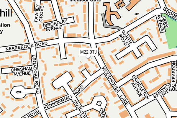 M22 9TJ map - OS OpenMap – Local (Ordnance Survey)