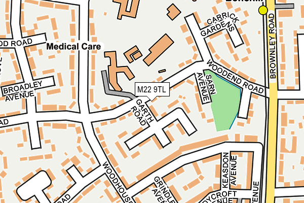 M22 9TL map - OS OpenMap – Local (Ordnance Survey)