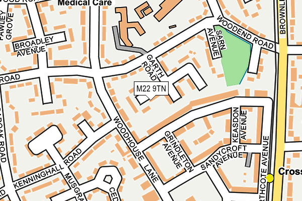 M22 9TN map - OS OpenMap – Local (Ordnance Survey)