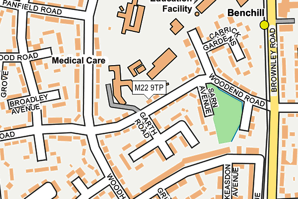 M22 9TP map - OS OpenMap – Local (Ordnance Survey)