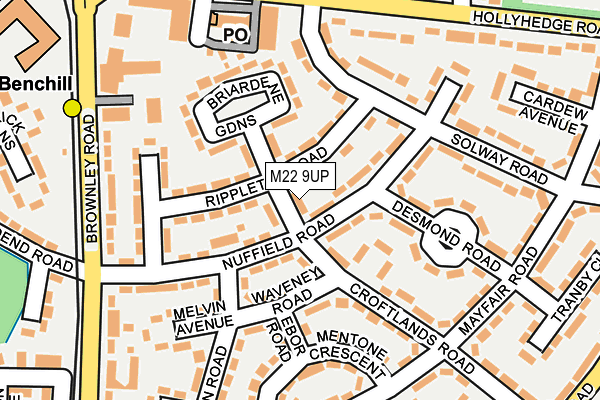 M22 9UP map - OS OpenMap – Local (Ordnance Survey)
