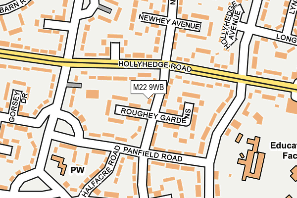 M22 9WB map - OS OpenMap – Local (Ordnance Survey)