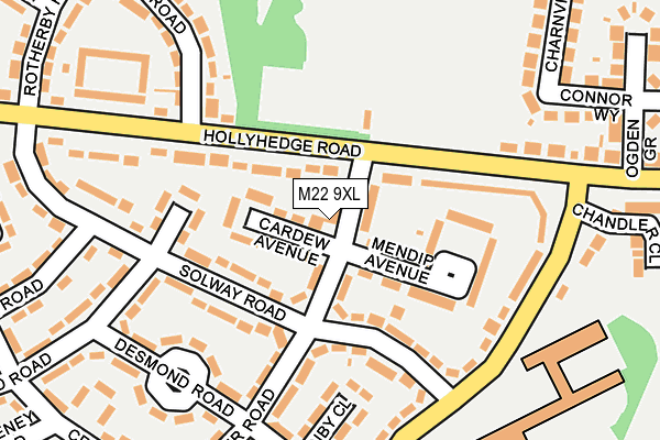 M22 9XL map - OS OpenMap – Local (Ordnance Survey)