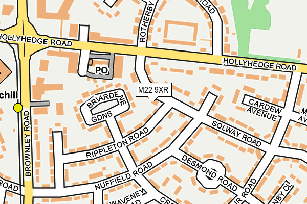 M22 9XR map - OS OpenMap – Local (Ordnance Survey)