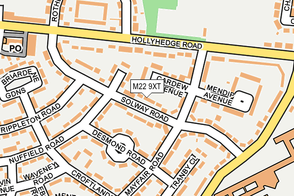 M22 9XT map - OS OpenMap – Local (Ordnance Survey)