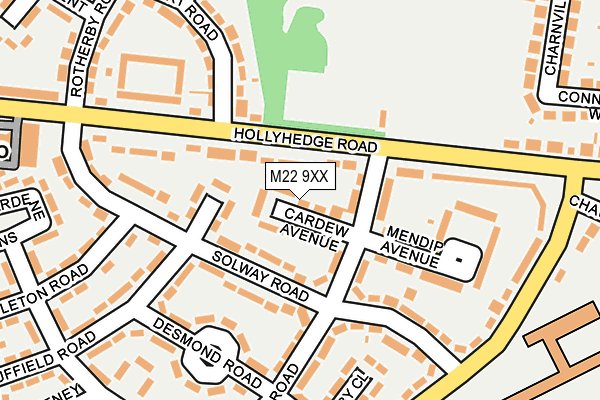 M22 9XX map - OS OpenMap – Local (Ordnance Survey)