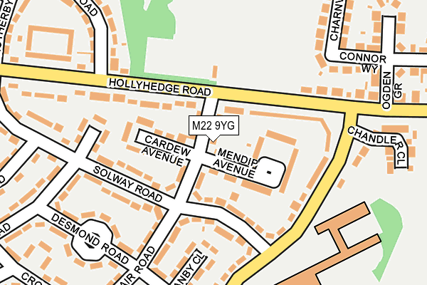 M22 9YG map - OS OpenMap – Local (Ordnance Survey)