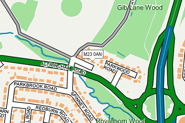 M23 0AN map - OS OpenMap – Local (Ordnance Survey)