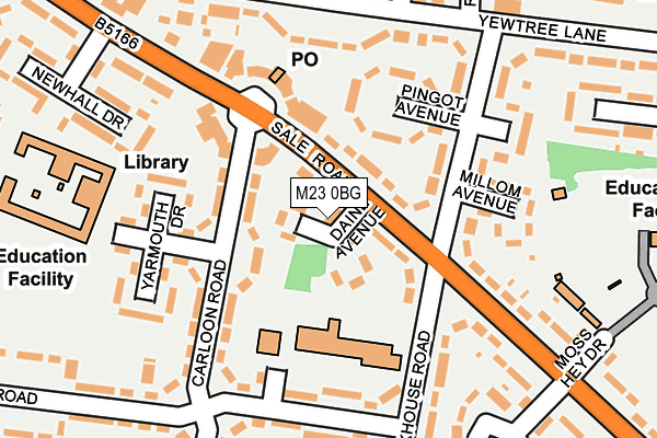 M23 0BG map - OS OpenMap – Local (Ordnance Survey)