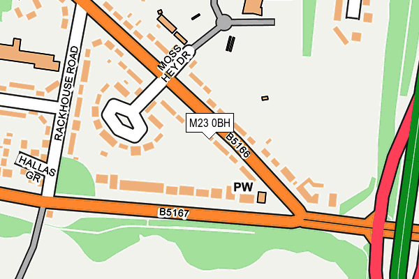 M23 0BH map - OS OpenMap – Local (Ordnance Survey)