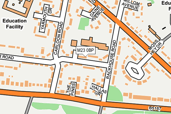 M23 0BP map - OS OpenMap – Local (Ordnance Survey)