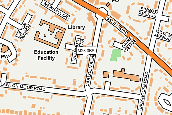 M23 0BS map - OS OpenMap – Local (Ordnance Survey)