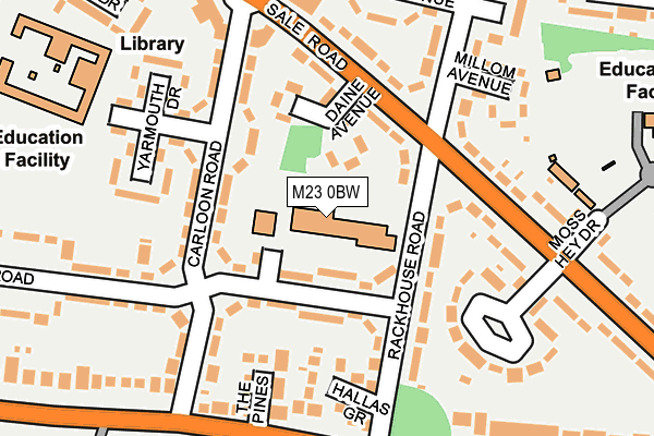 M23 0BW map - OS OpenMap – Local (Ordnance Survey)