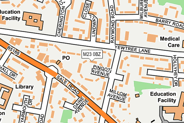 M23 0BZ map - OS OpenMap – Local (Ordnance Survey)