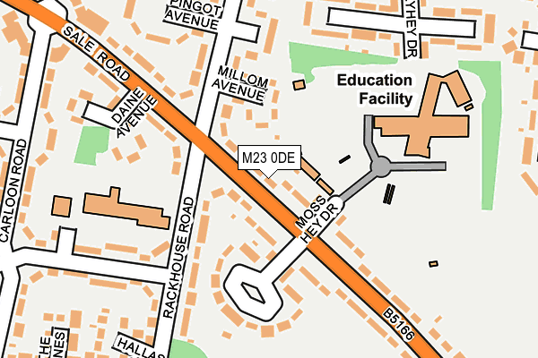 M23 0DE map - OS OpenMap – Local (Ordnance Survey)