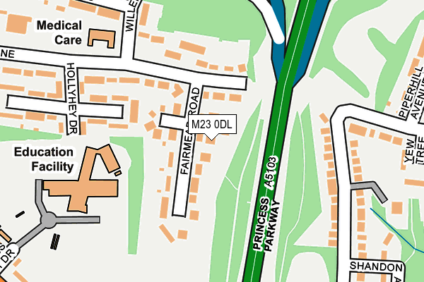 M23 0DL map - OS OpenMap – Local (Ordnance Survey)
