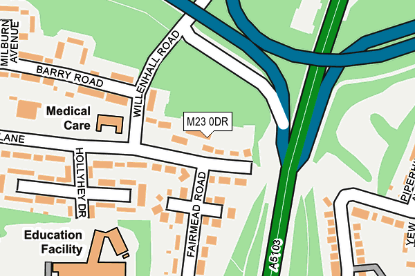 M23 0DR map - OS OpenMap – Local (Ordnance Survey)