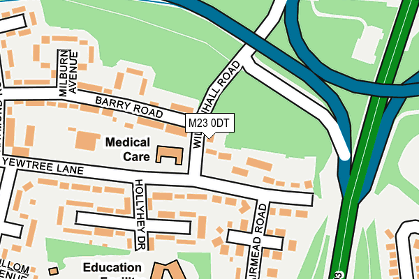 M23 0DT map - OS OpenMap – Local (Ordnance Survey)