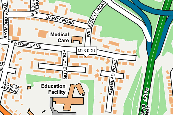 M23 0DU map - OS OpenMap – Local (Ordnance Survey)