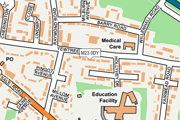 M23 0DY map - OS OpenMap – Local (Ordnance Survey)